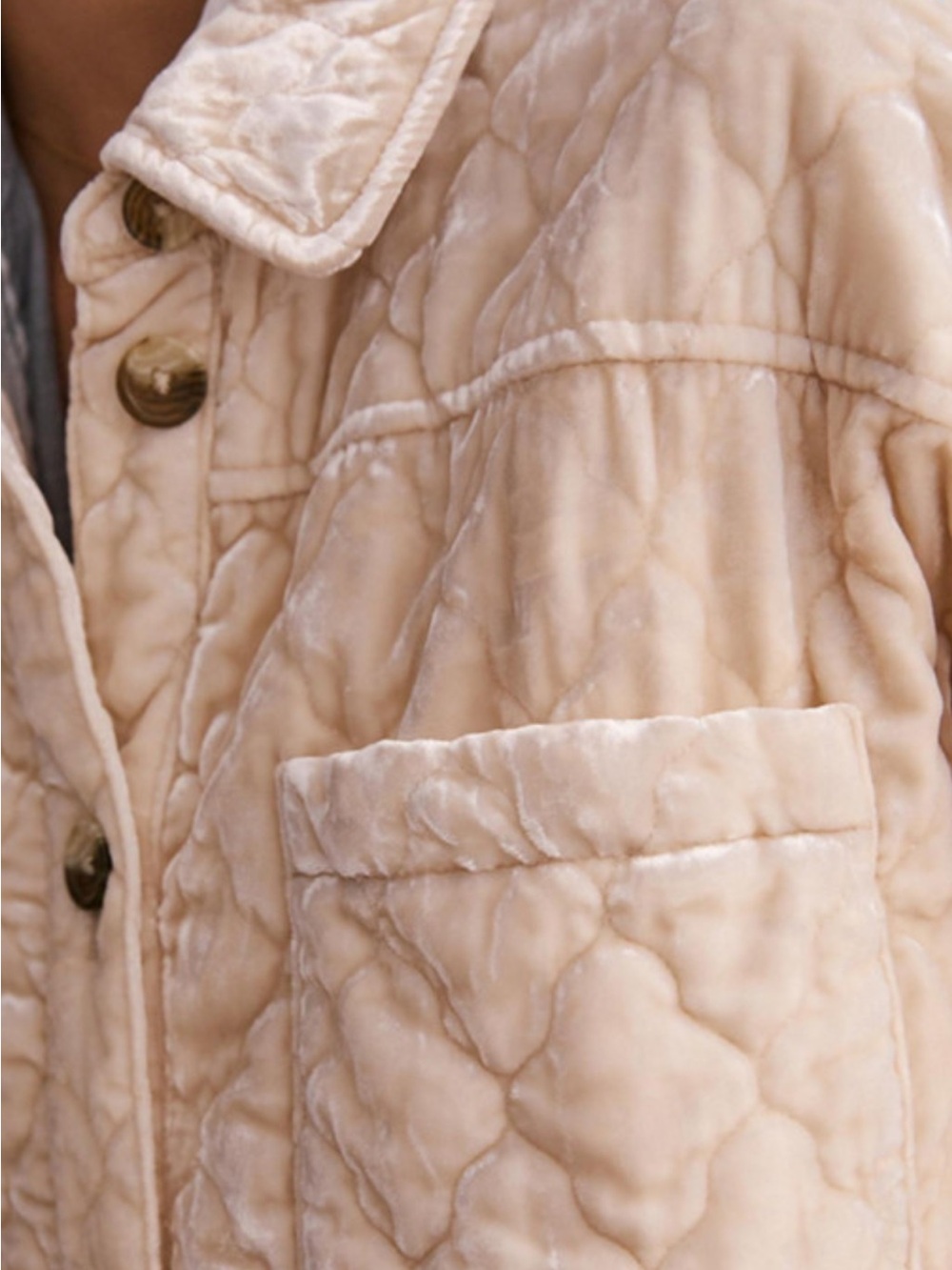 Anthropology Quilted Cream Jacket Coat - Unbranded - Picture 3 of 10